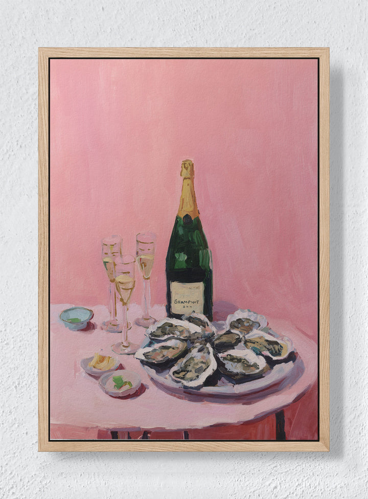 CHAMPAGNE AFTER EVERYTHING - Natural frame canvas