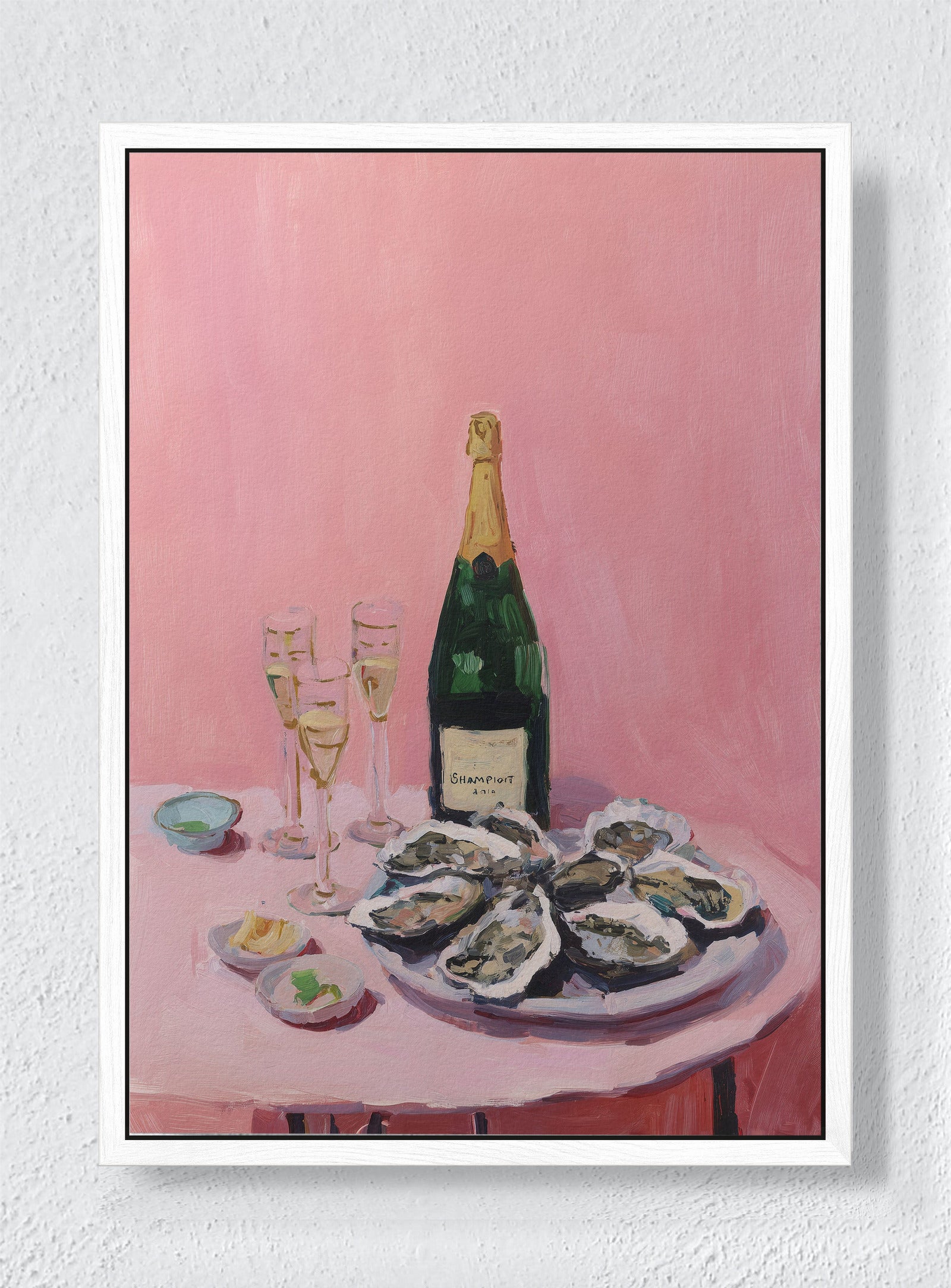 CHAMPAGNE AFTER EVERYTHING - White frame canvas