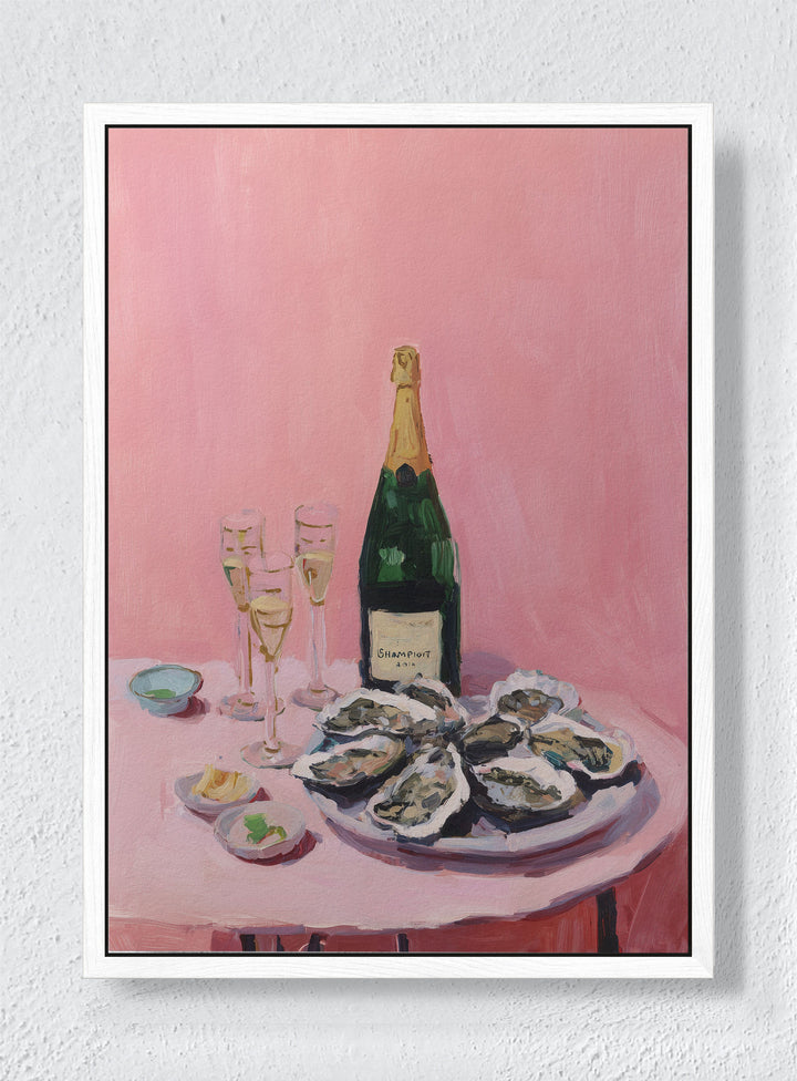 CHAMPAGNE AFTER EVERYTHING - White frame canvas