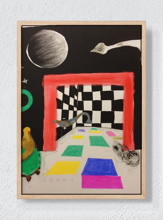 CHECKMATE - Natural frame canvas