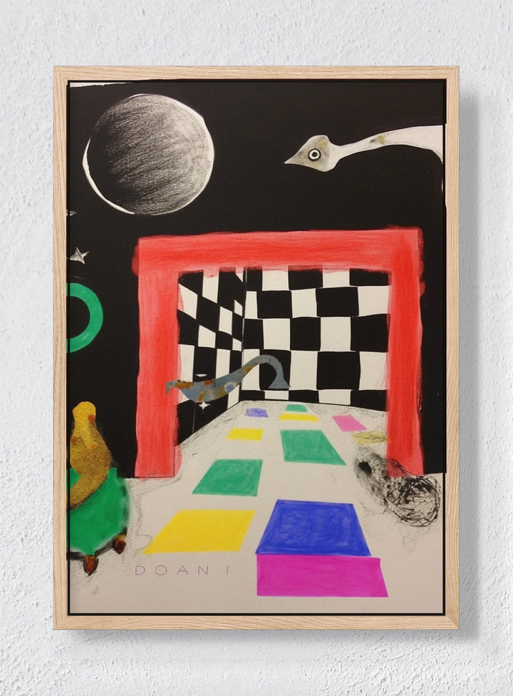 CHECKMATE - Natural frame canvas