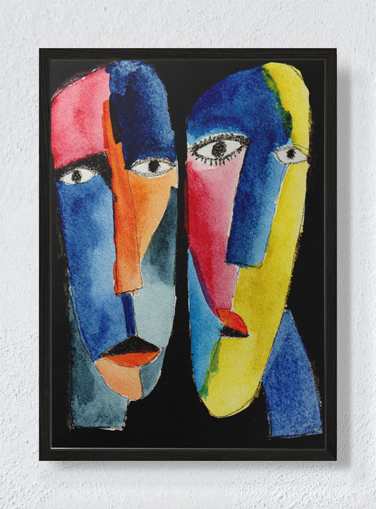 CHROMATIC VISAGES - Black frame canvas