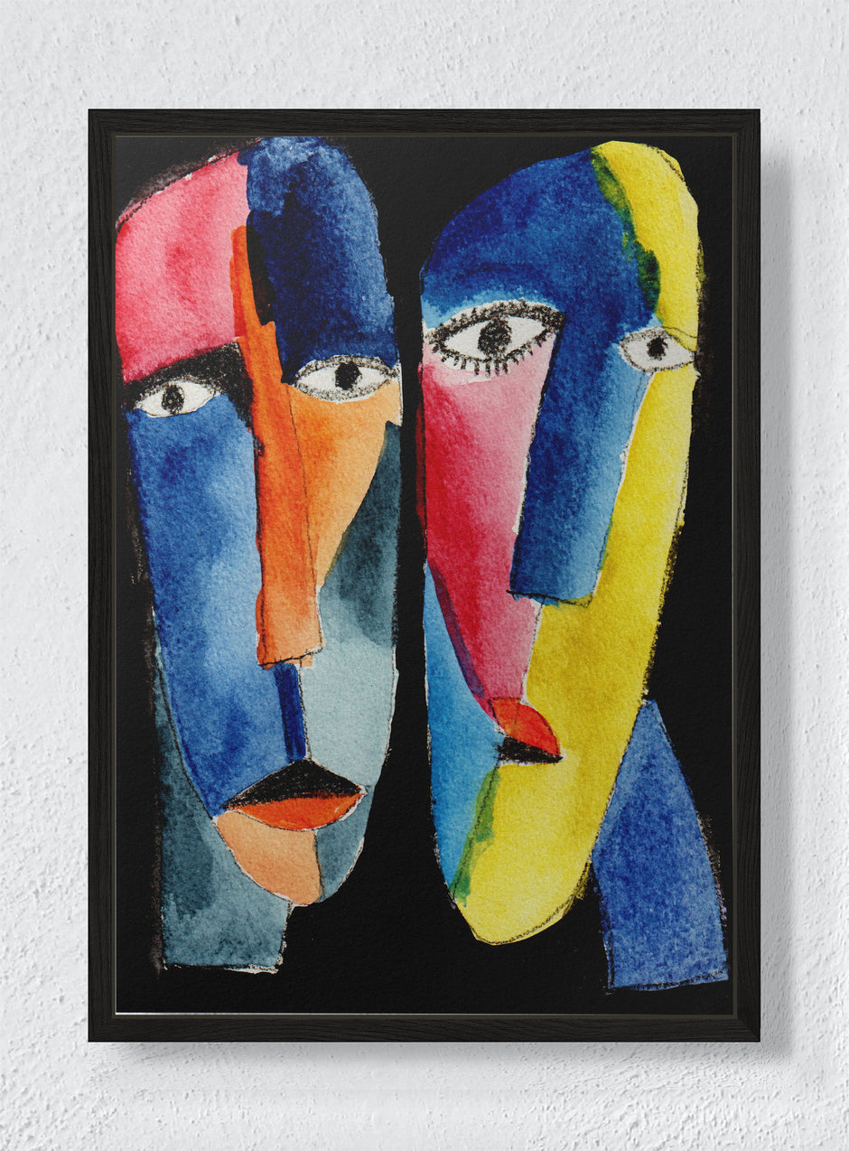 CHROMATIC VISAGES - Black frame canvas