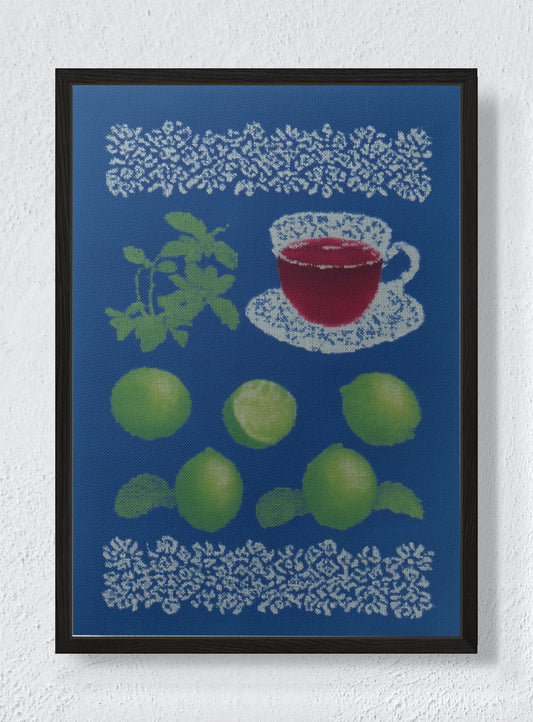 CITRUS SYMMETRY - Black frame canvas