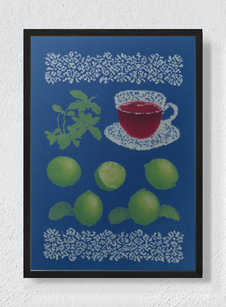 CITRUS SYMMETRY - Black frame canvas