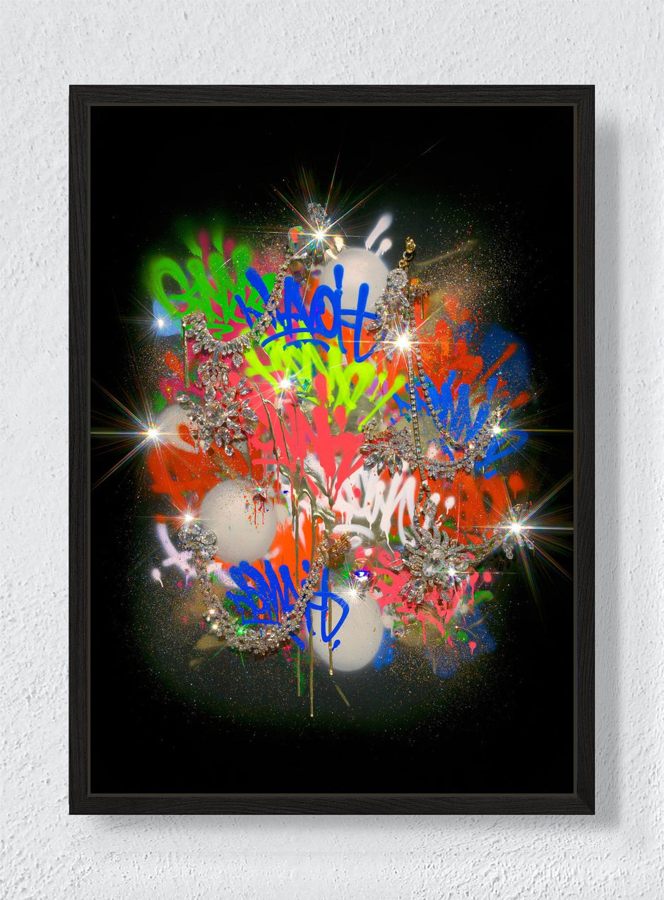 CITY INSIDE A SPARK - Black frame canvas