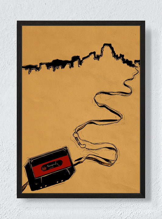 CITY ON TAPE - Black frame canvas