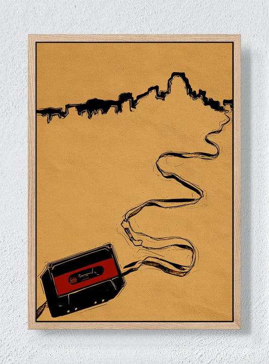 CITY ON TAPE - Natural frame canvas