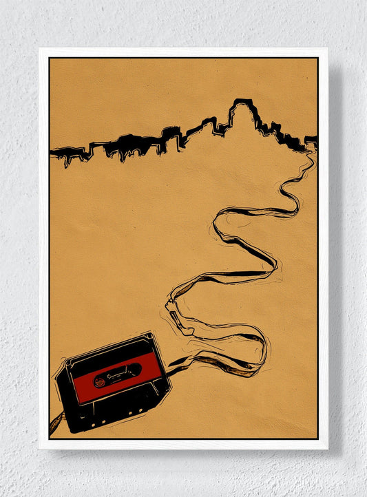 CITY ON TAPE - White frame canvas
