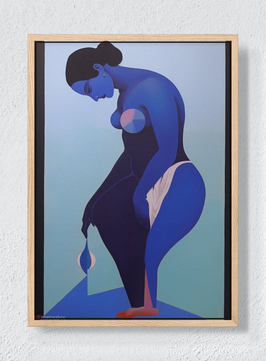 COBALT - Natural frame canvas