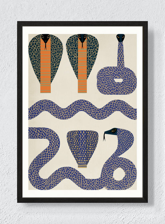 COBRA PATTERN - Black frame canvas