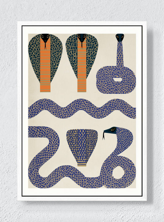 COBRA PATTERN - White frame canvas