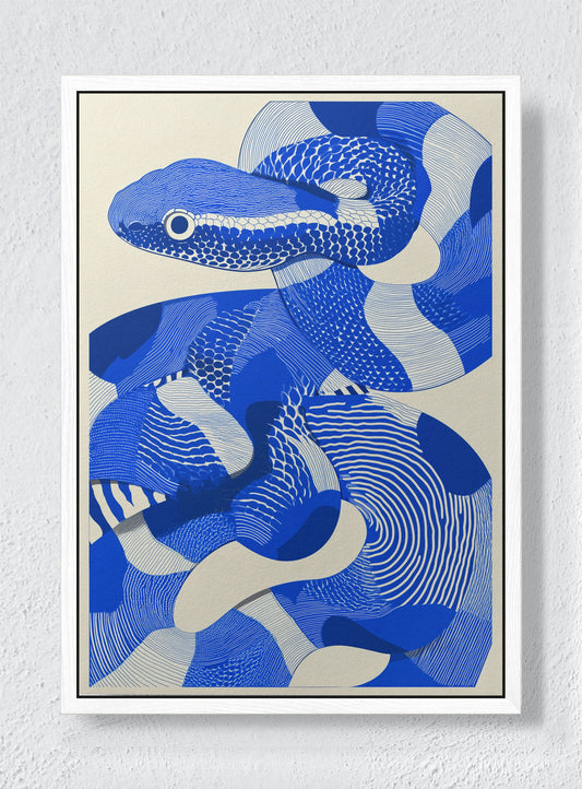 COILED LABYRINTH - White frame canvas