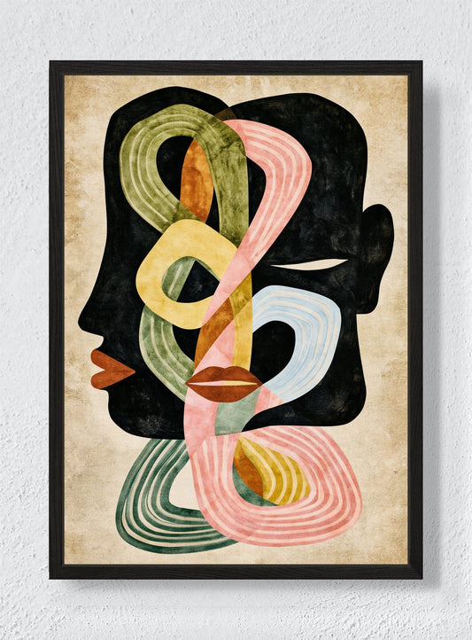 CONVERSATION IN COLOUR - Black frame canvas