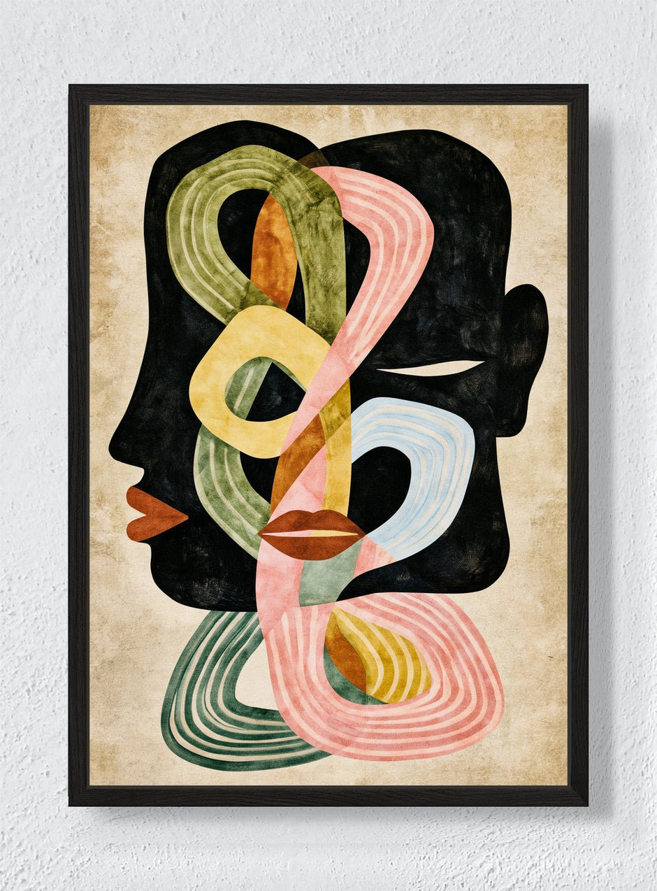 CONVERSATION IN COLOUR - Black frame canvas