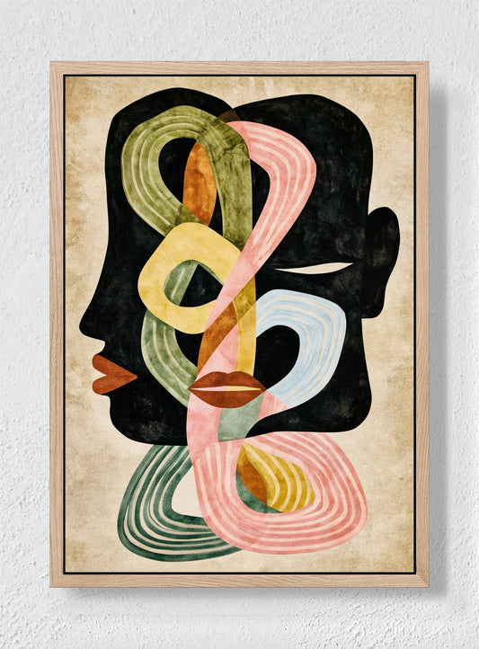 CONVERSATION IN COLOUR - Natural frame canvas