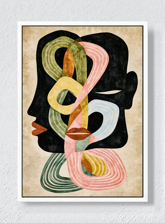 CONVERSATION IN COLOUR - White frame canvas