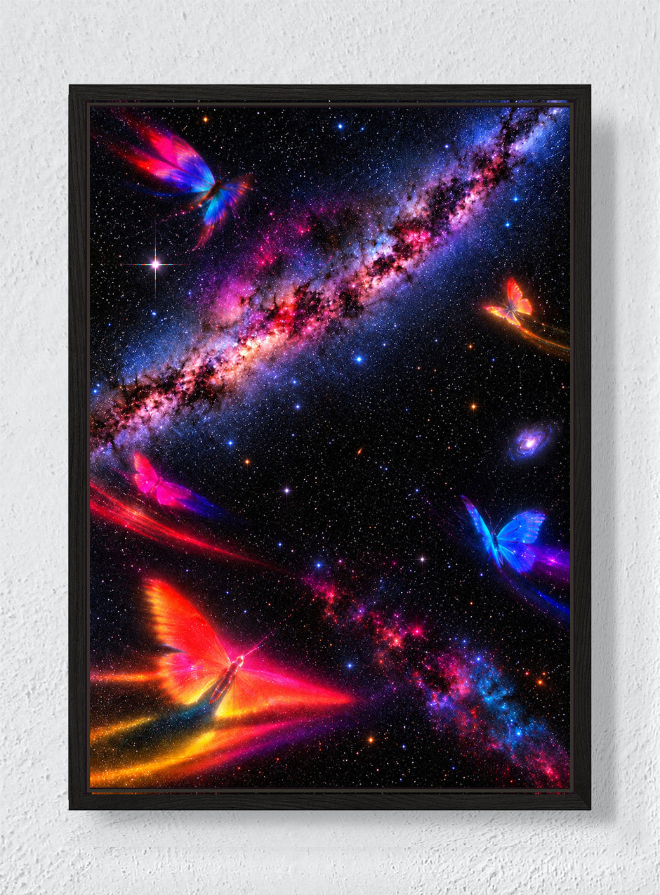 COSMIC FLIGHT - Black frame canvas