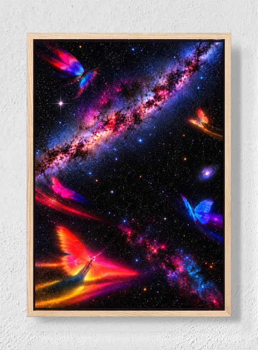 COSMIC FLIGHT - Natural frame canvas