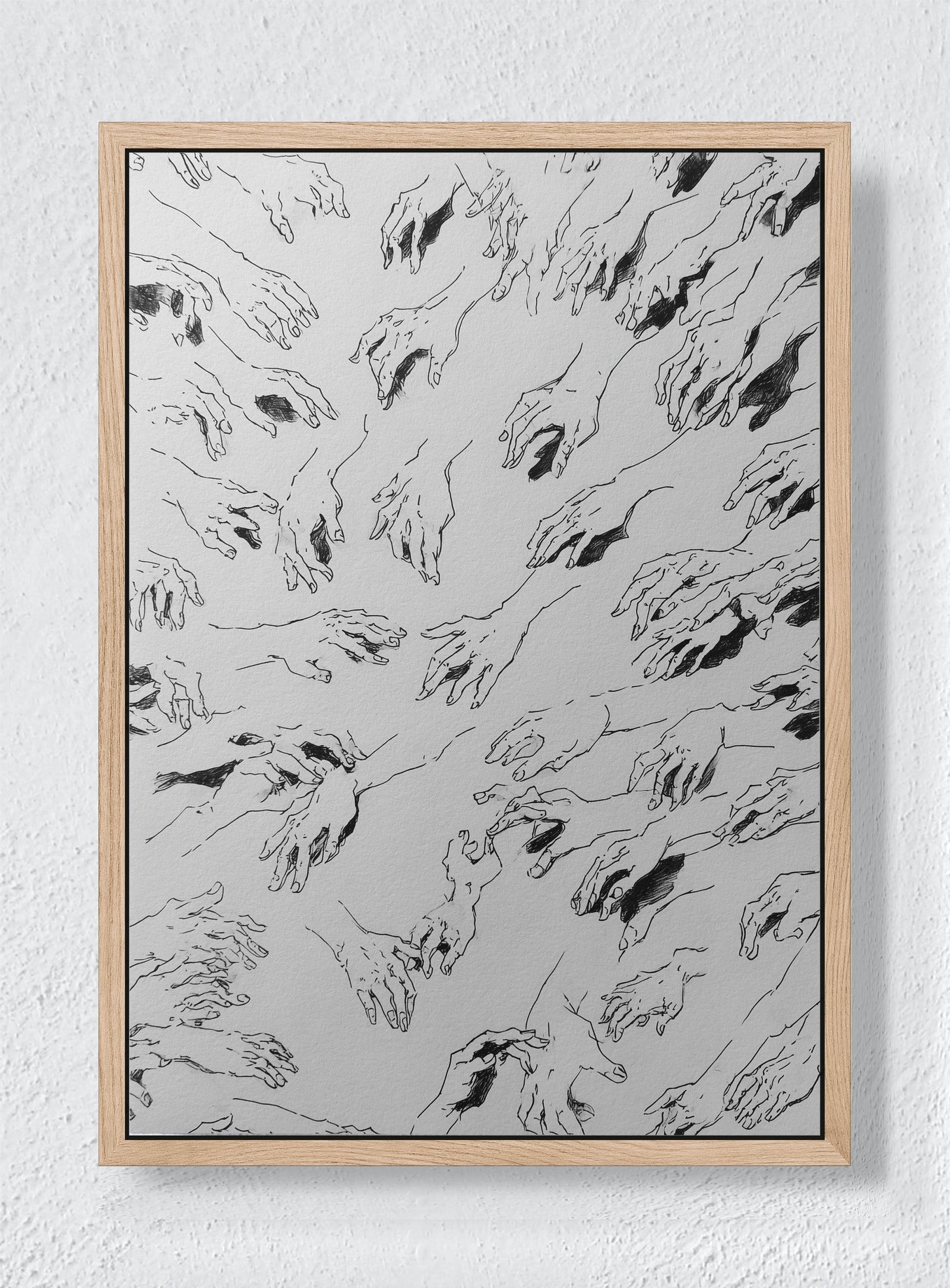 CROWD SURF - Natural frame canvas