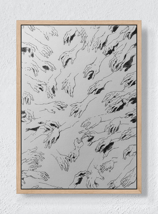 CROWD SURF - Natural frame canvas