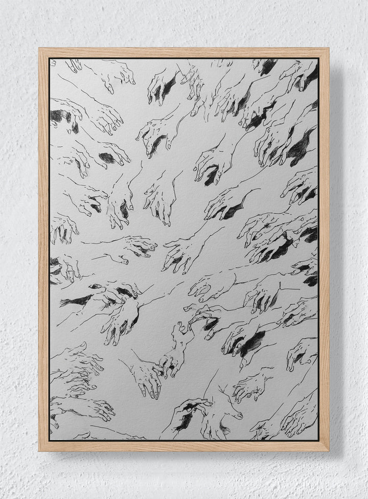 CROWD SURF - Natural frame canvas