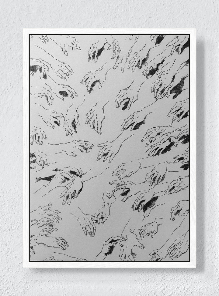 CROWD SURF - White frame canvas