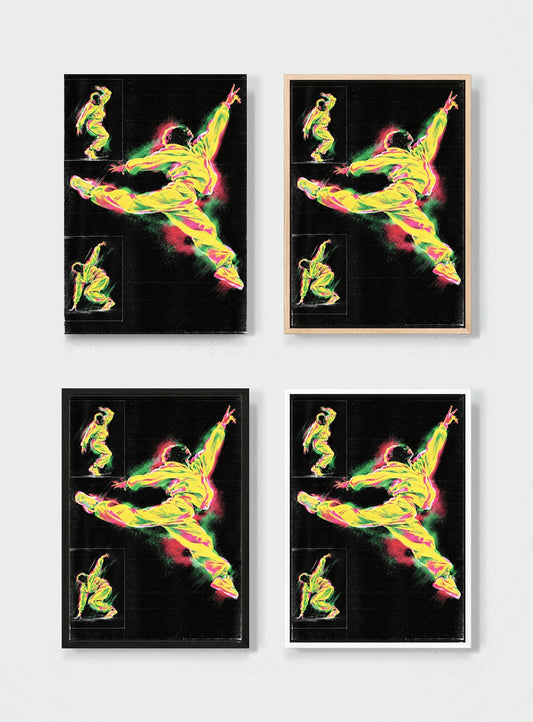 HUEDRA canvas frame comparison - DANCE DIAGRAM IN ACID LIGHT