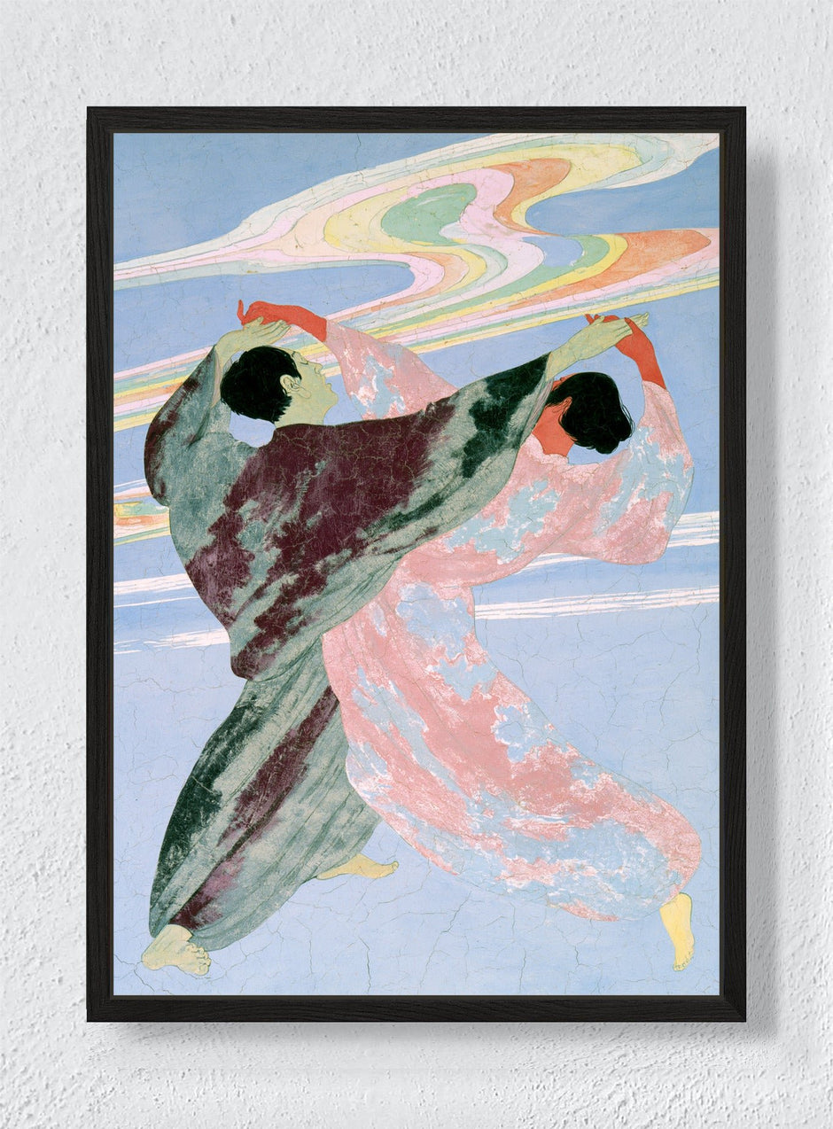 DANCING UNDER A PAINTED SKY - Black frame canvas