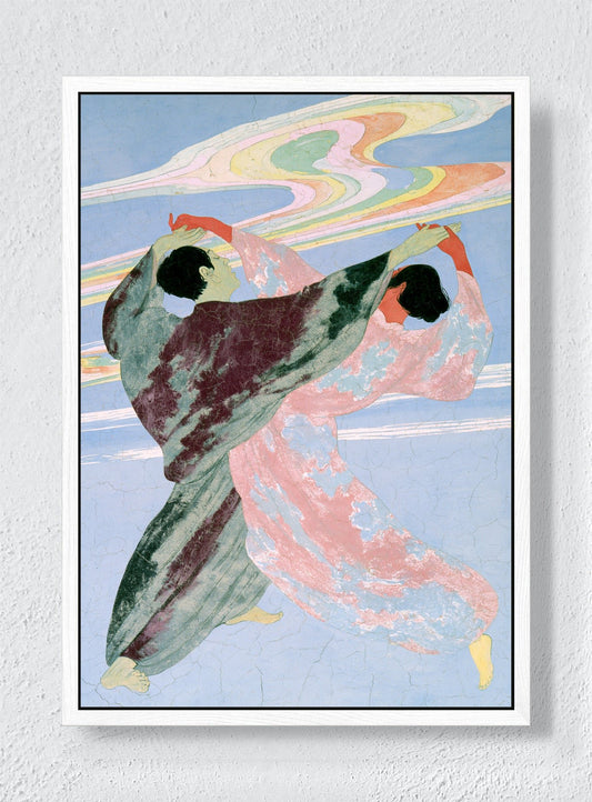DANCING UNDER A PAINTED SKY - White frame canvas