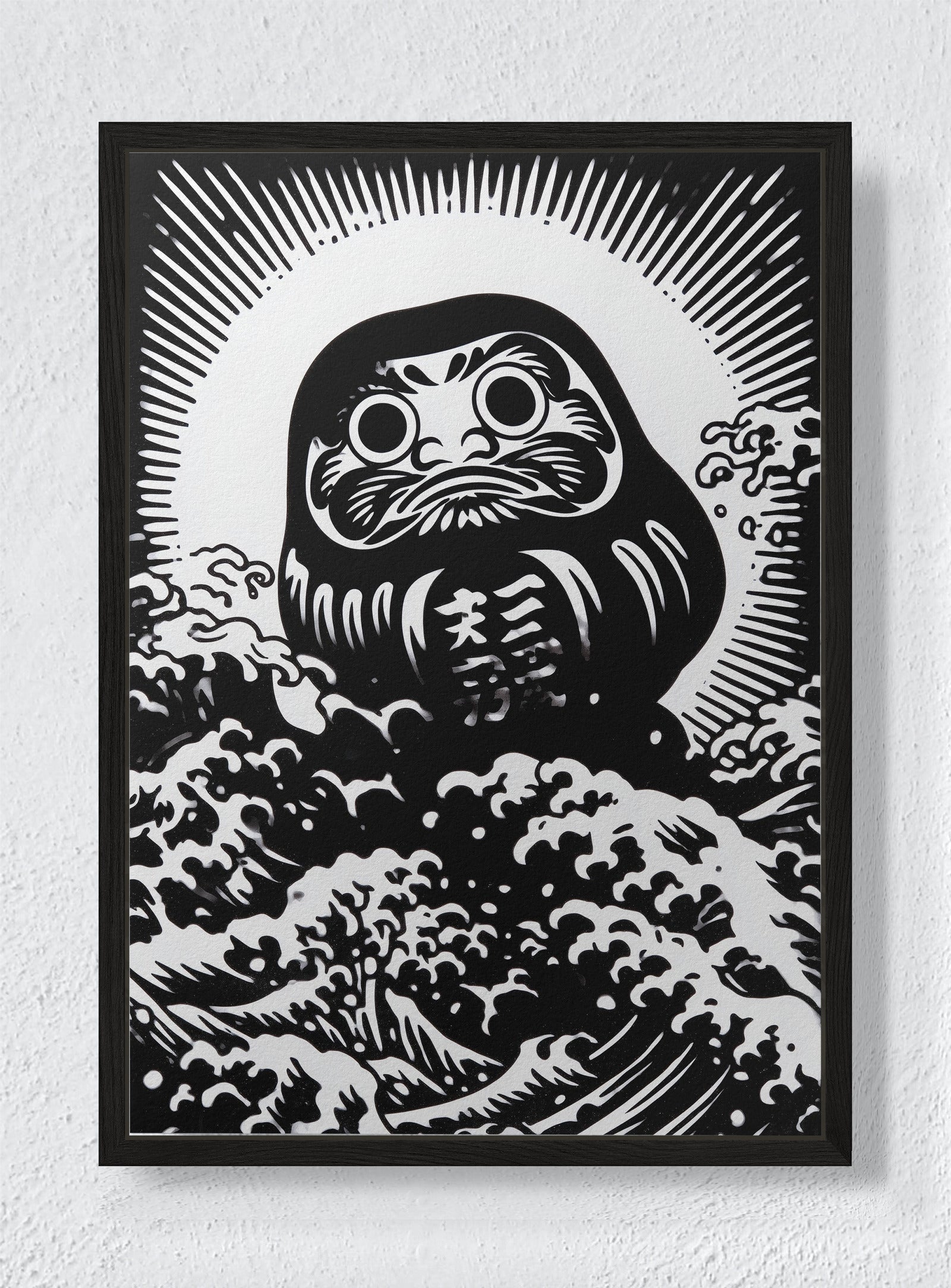 DARUMA'S VOYAGE - Black frame canvas