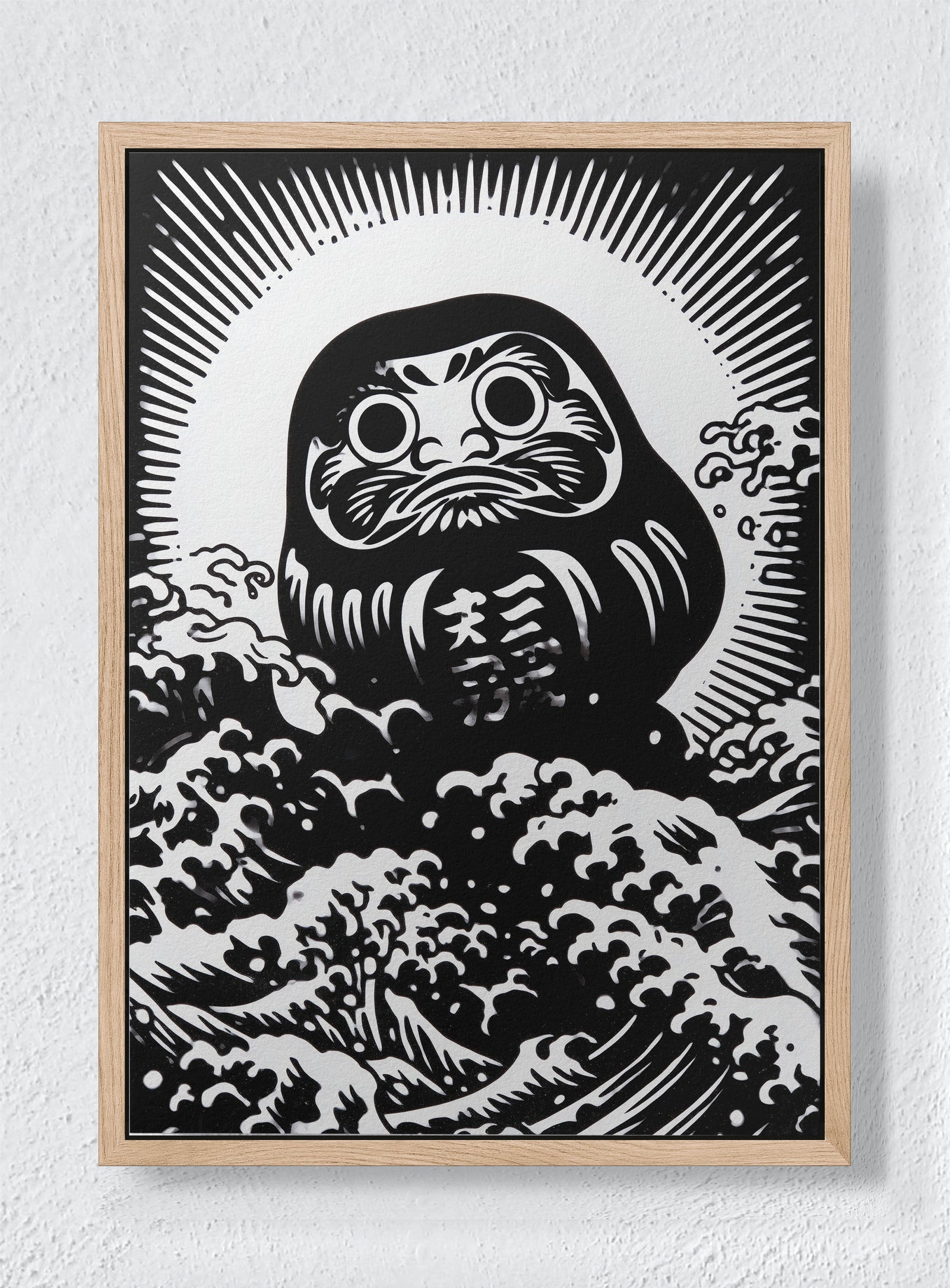 DARUMA'S VOYAGE - Natural frame canvas