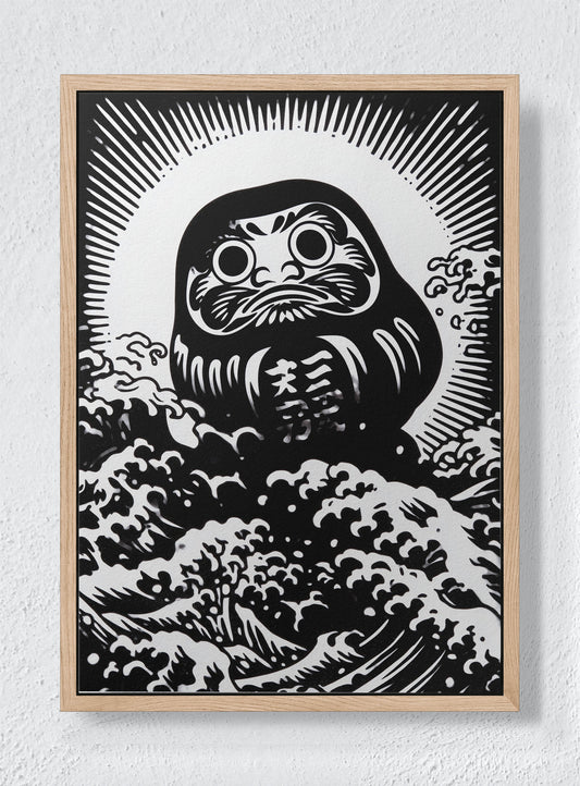 DARUMA'S VOYAGE - Natural frame canvas