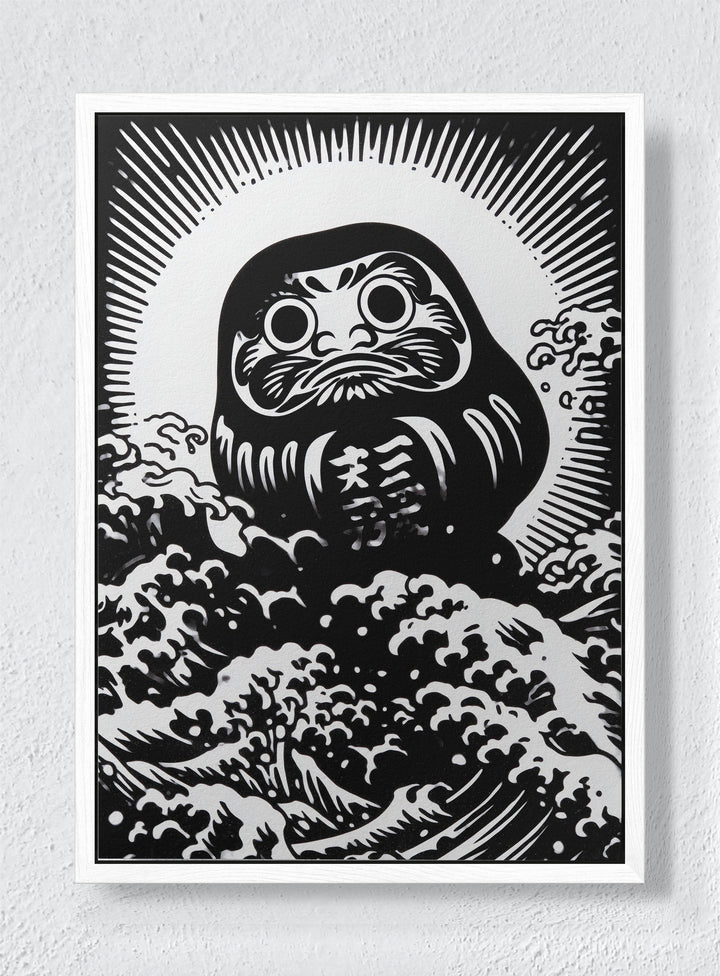 DARUMA'S VOYAGE - White frame canvas