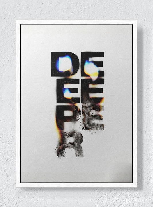 DEEPER - White frame canvas