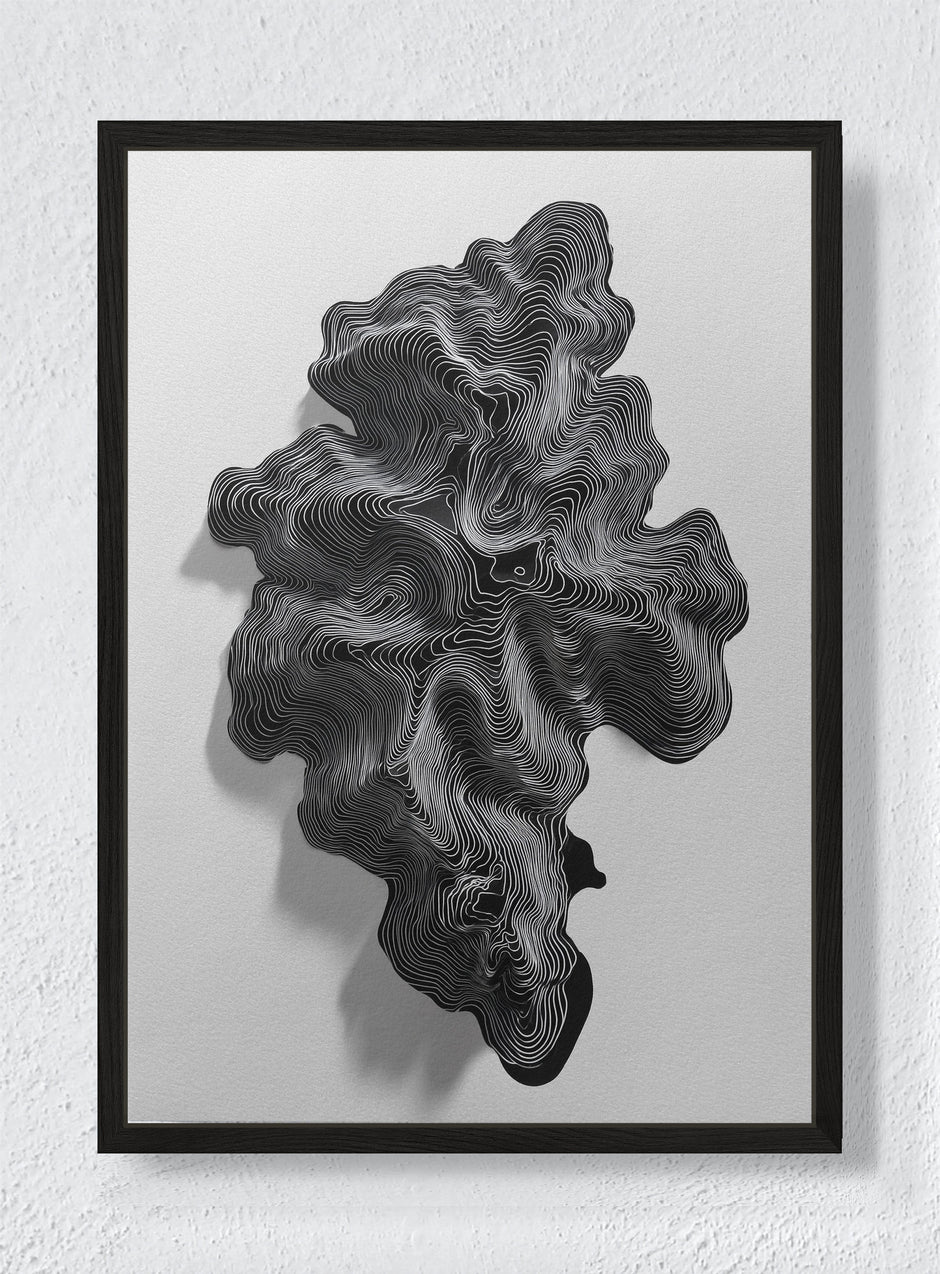 DESERT CURVE - Black frame canvas