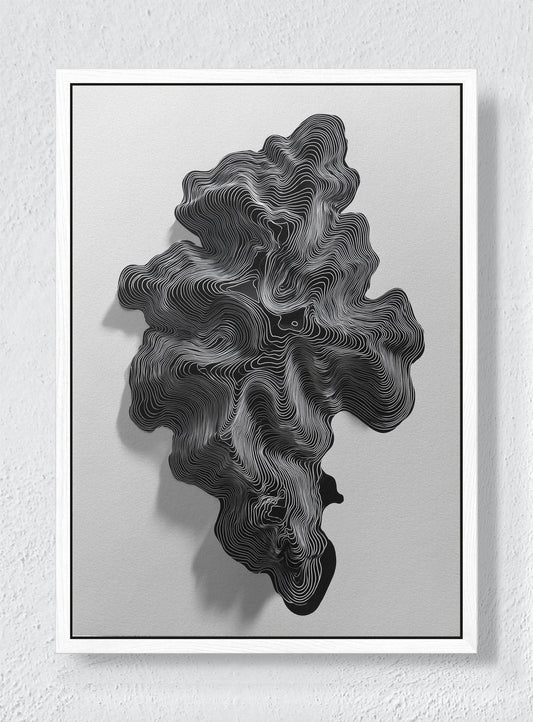 DESERT CURVE - White frame canvas