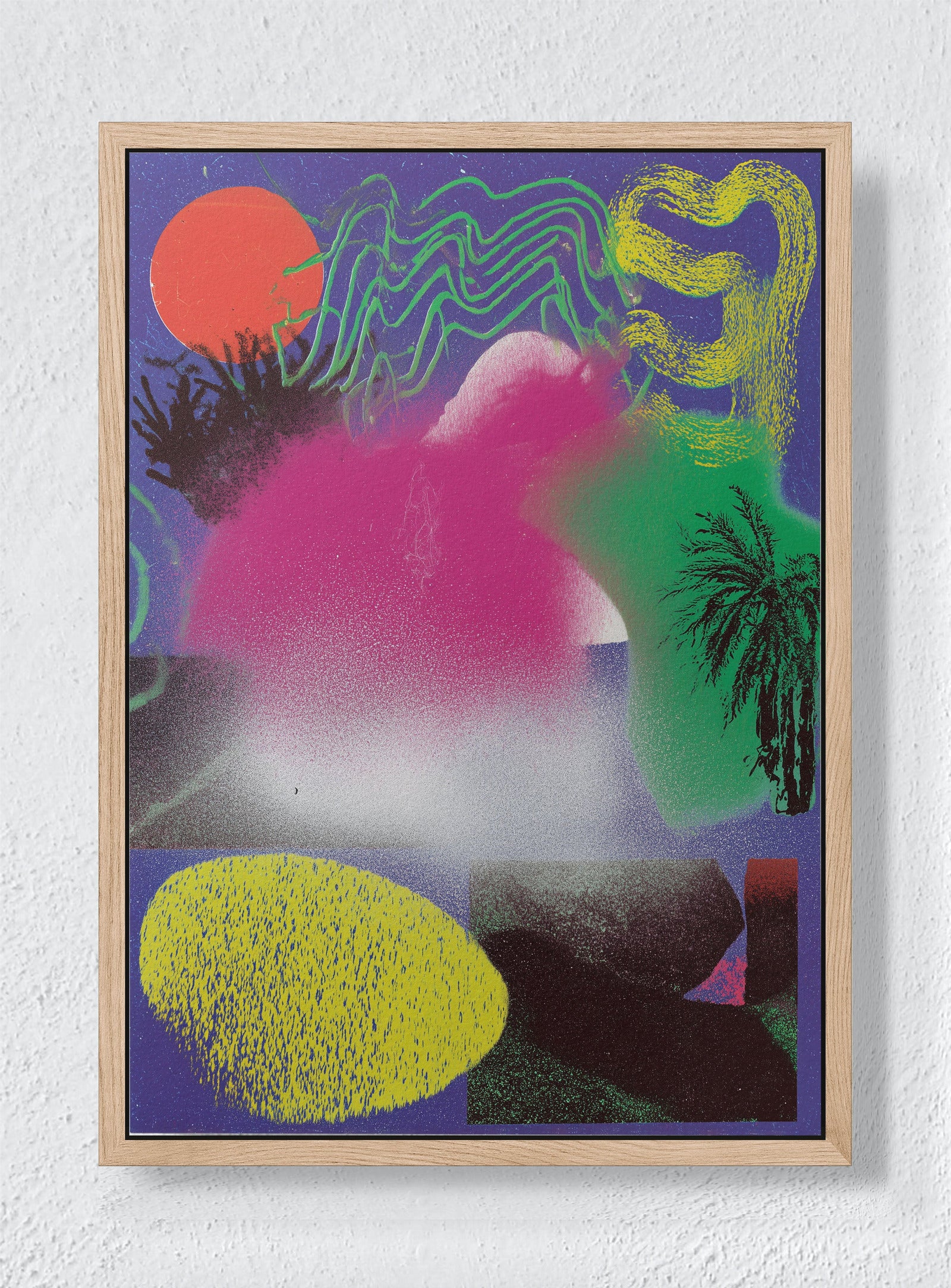 DIGITAL NOISE SCAPE - Natural frame canvas