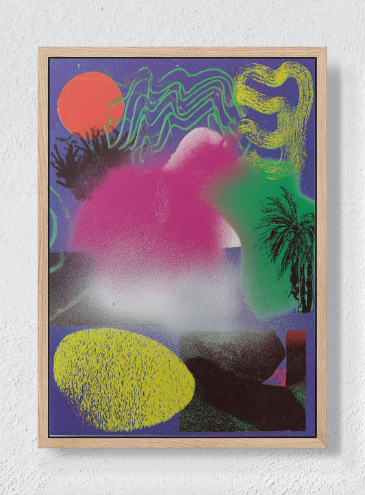 DIGITAL NOISE SCAPE - Natural frame canvas