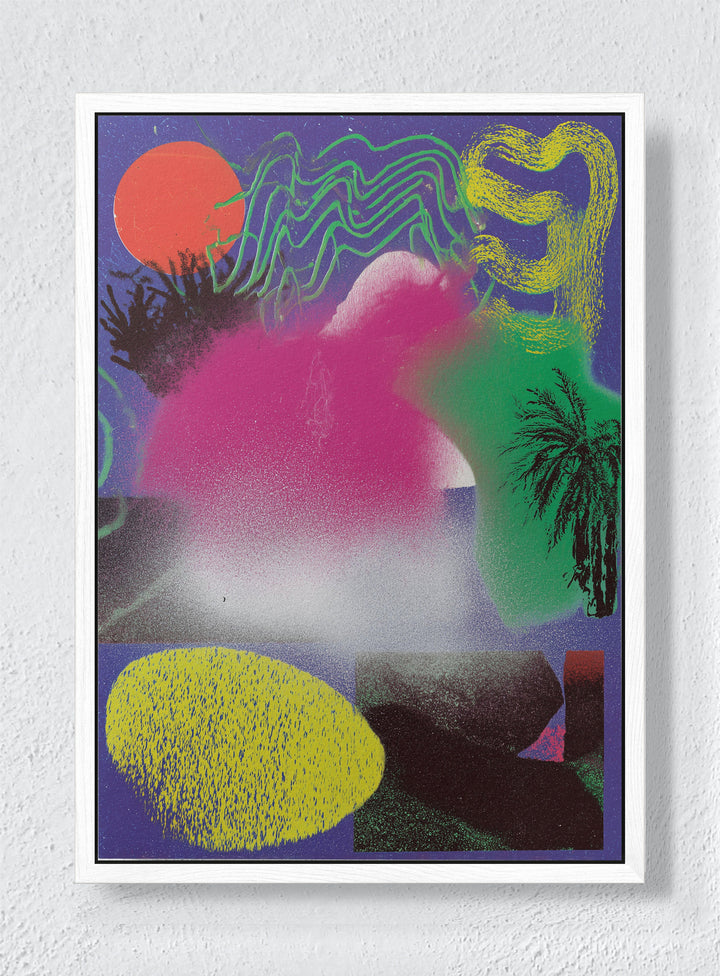 DIGITAL NOISE SCAPE - White frame canvas