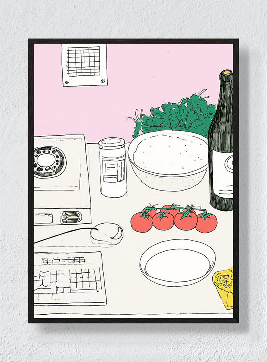DINNER BEFORE THE PHONE RINGS - Black Frame