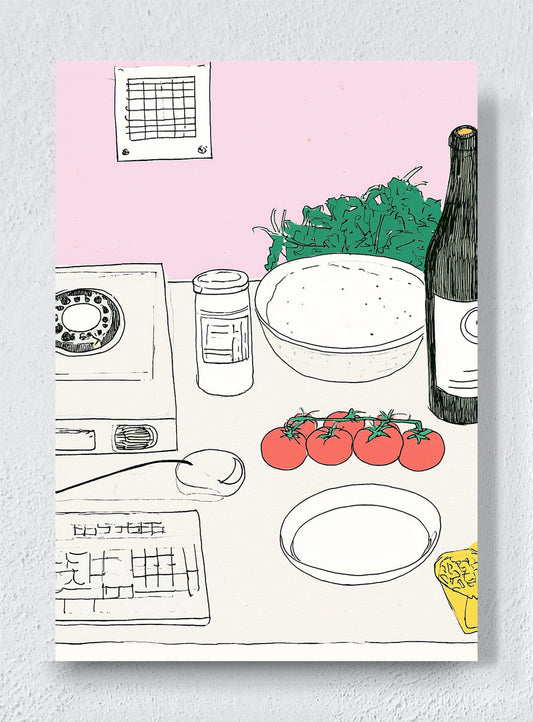 DINNER BEFORE THE PHONE RINGS - Unframed canvas