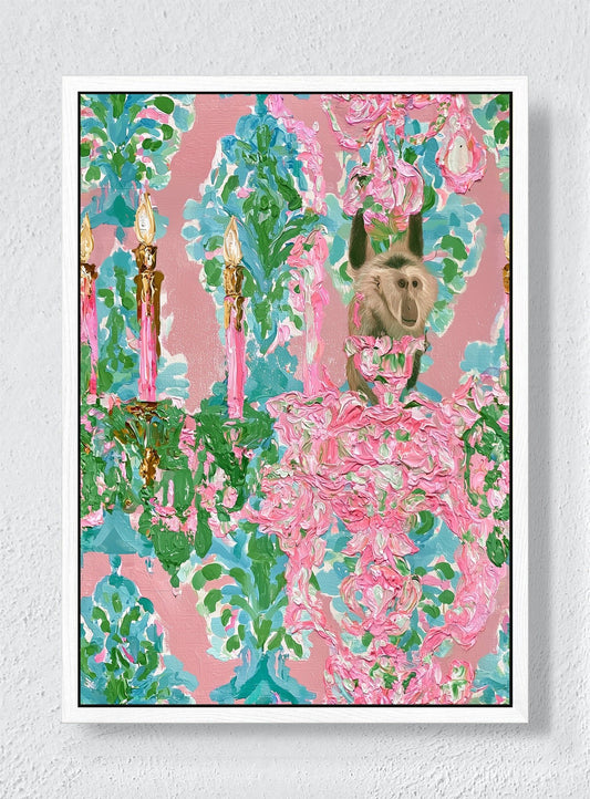 EARS AMONG THE PETALS - White frame canvas