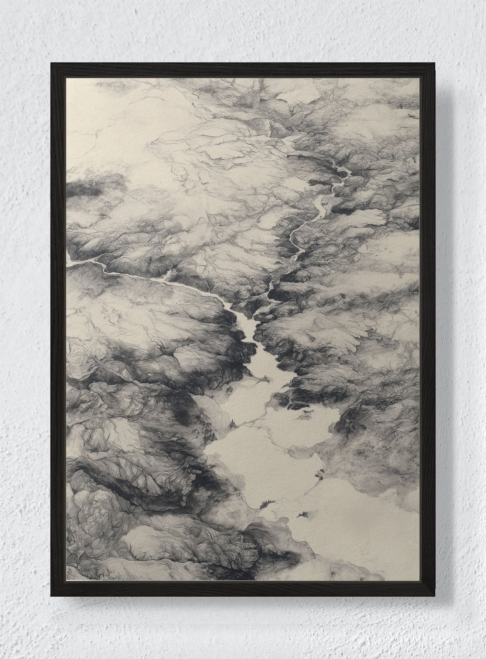EARTH'S SCARS - Black frame canvas