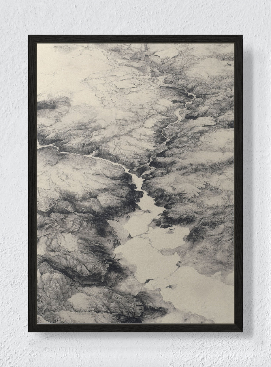 EARTH'S SCARS - Black frame canvas