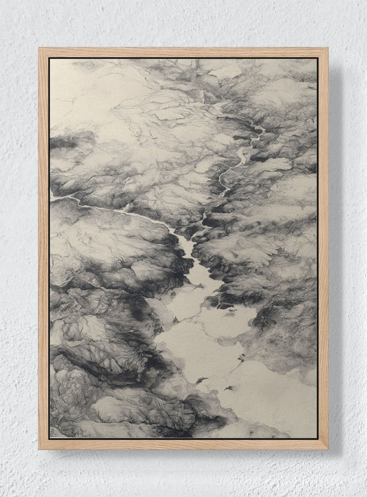 EARTH'S SCARS - Natural frame canvas