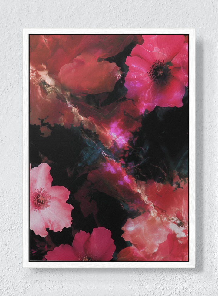 ELECTRIC BOTANICA - White frame canvas