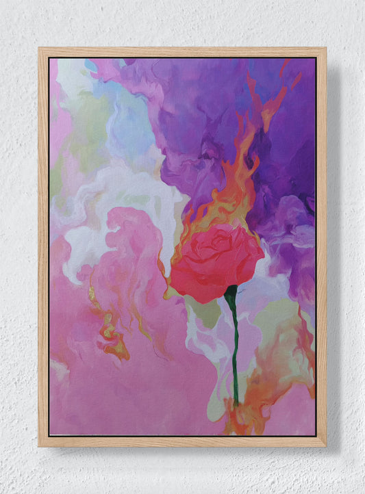 EMBER FLOWER - Natural frame canvas
