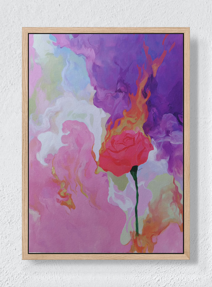 EMBER FLOWER - Natural frame canvas