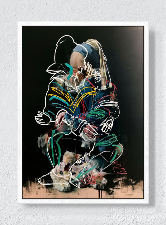 EVERY GESTURE AT ONCE - White frame canvas